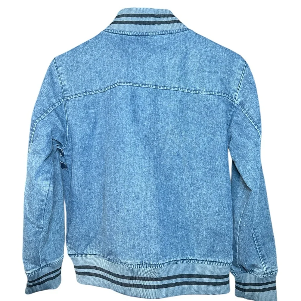 Ring of Fire big Kids Blue Jean denim varsity Jacket M